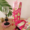 Ikat Rhapsody patterned wine bags